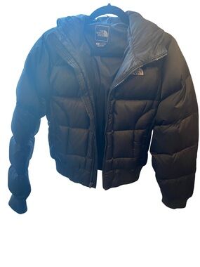The North Face Black Quilted Down Bomber Jacket